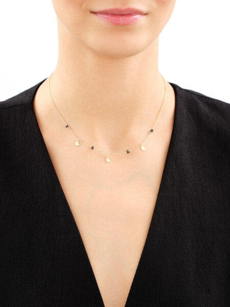 Gold-Plated Silver Necklace with Cubic Zirconia