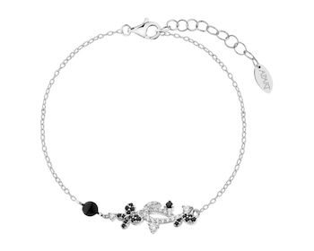 Rhodium Plated Silver Bracelet with Cubic Zirconia