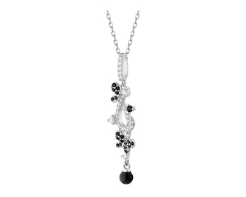 Rhodium Plated Silver Pendant with Cubic Zirconia