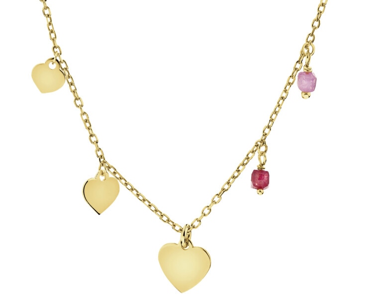 Gold-Plated Silver Necklace with Cubic Zirconia