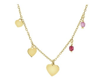 Gold-Plated Silver Necklace with Cubic Zirconia