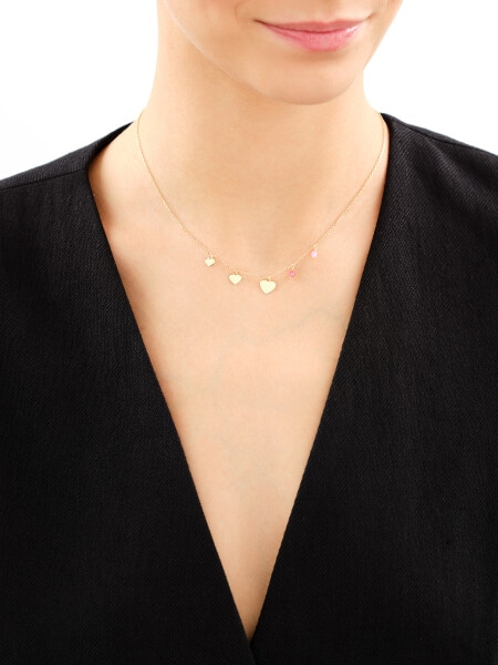 Gold-Plated Silver Necklace with Cubic Zirconia