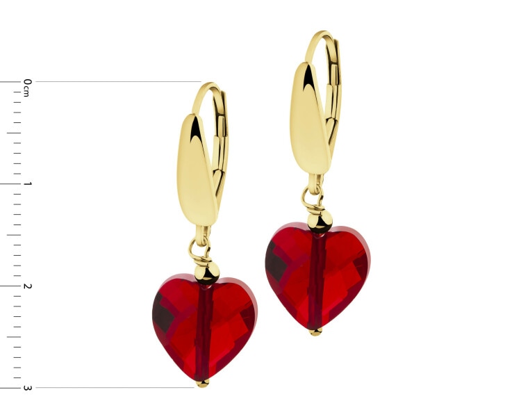 Gold-Plated Silver Dangling Earring with Glass