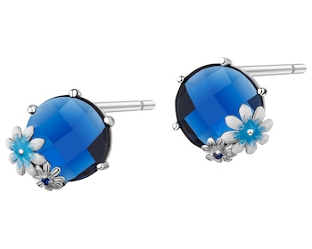 Rhodium Plated Silver Earrings with Cubic Zirconia