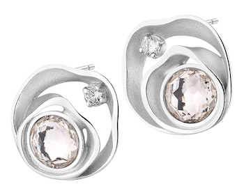 Rhodium Plated Silver Earrings with Cubic Zirconia