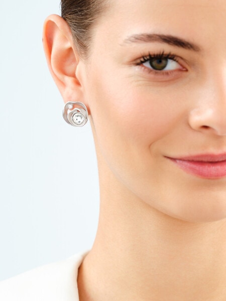 Rhodium Plated Silver Earrings with Cubic Zirconia