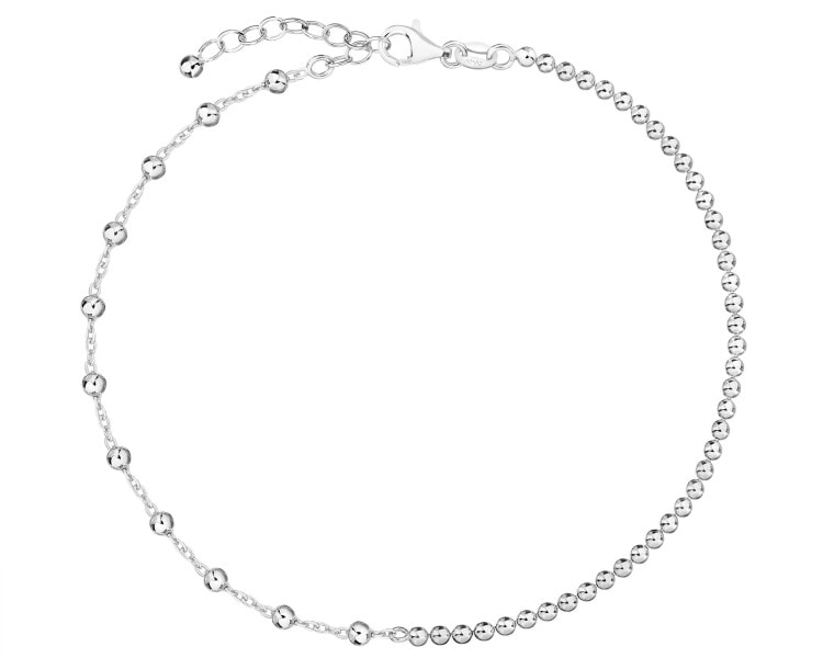 Rhodium Plated Silver Anklet 