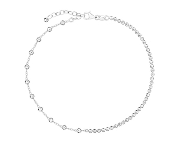 Rhodium Plated Silver Anklet 