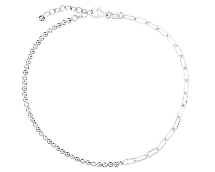 Rhodium Plated Silver Anklet 