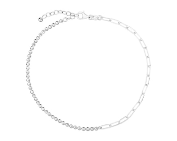 Rhodium Plated Silver Anklet 