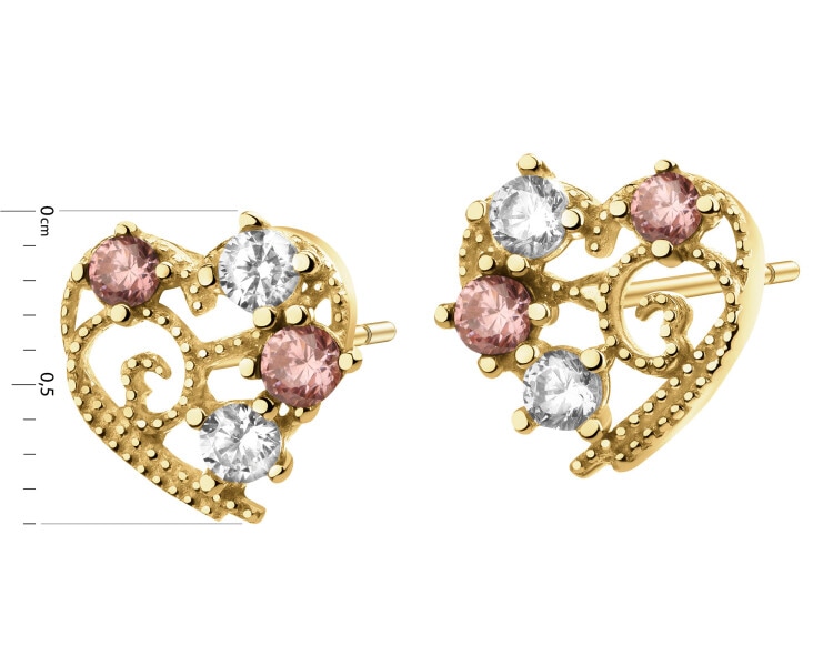 9 K Yellow Gold Earrings with Cubic Zirconia