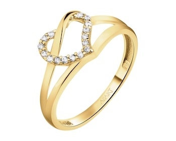 14 K Yellow Gold Ring with Cubic Zirconia