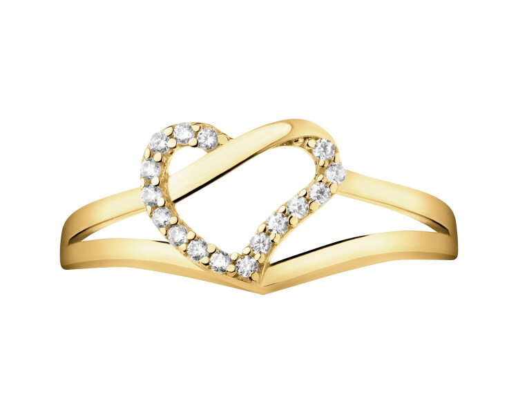 14 K Yellow Gold Ring with Cubic Zirconia