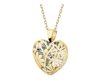 9 K Rhodium-Plated Yellow Gold Pendant