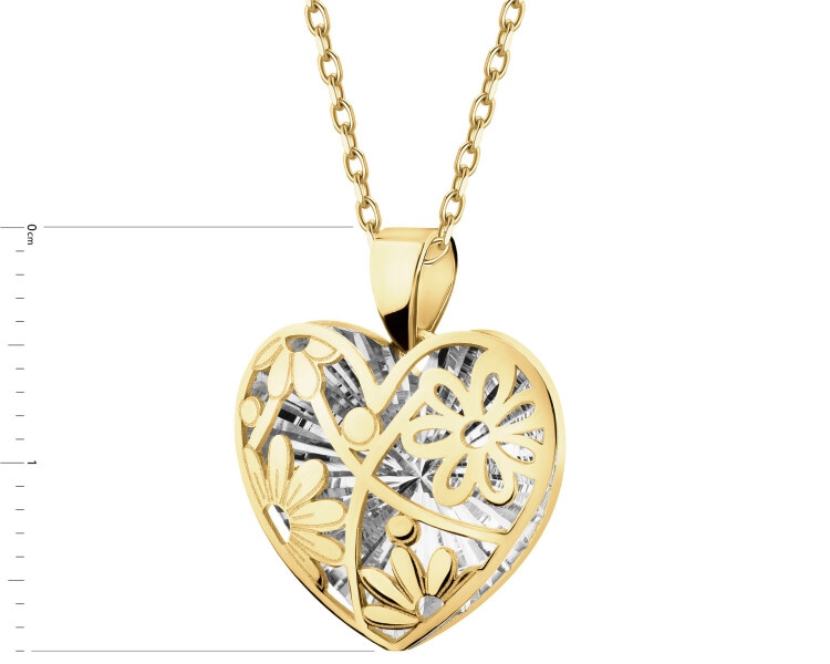 9 K Rhodium-Plated Yellow Gold Pendant