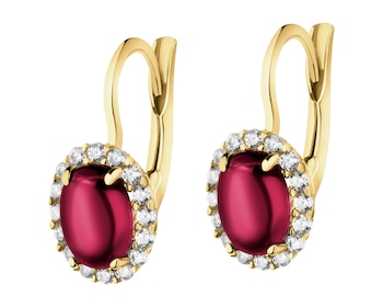 8 K Yellow Gold Earrings with Cubic Zirconia