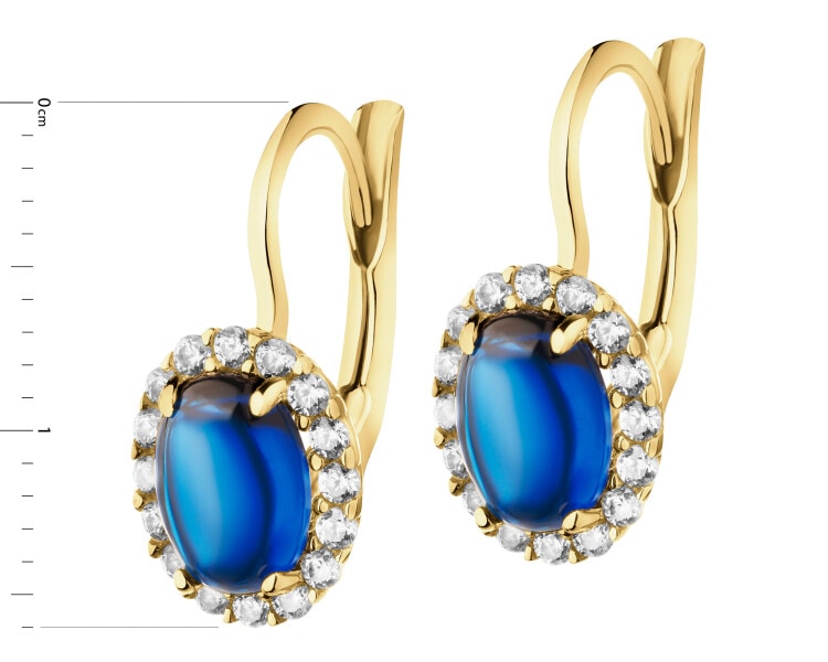 8 K Yellow Gold Earrings with Cubic Zirconia