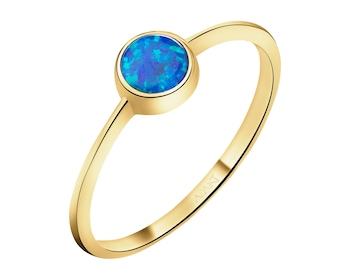 8 K Yellow Gold Ring with Opalite