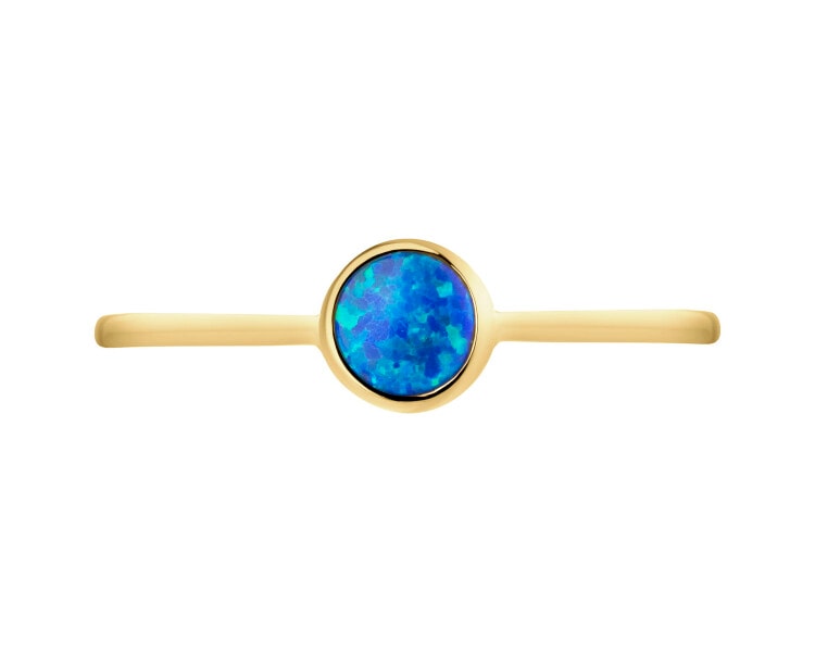 8 K Yellow Gold Ring with Opalite