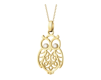 9 K Rhodium-Plated Yellow Gold Pendant 