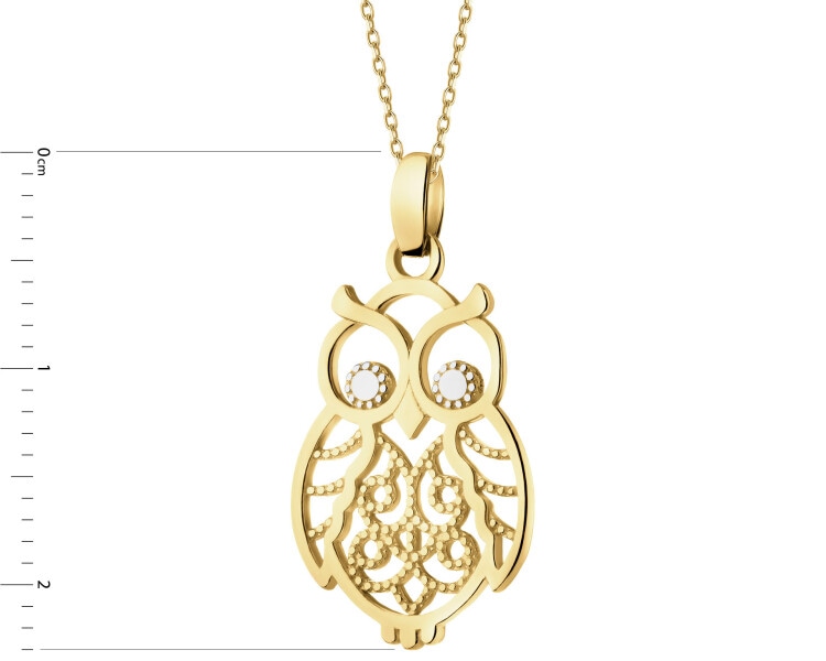 9 K Rhodium-Plated Yellow Gold Pendant