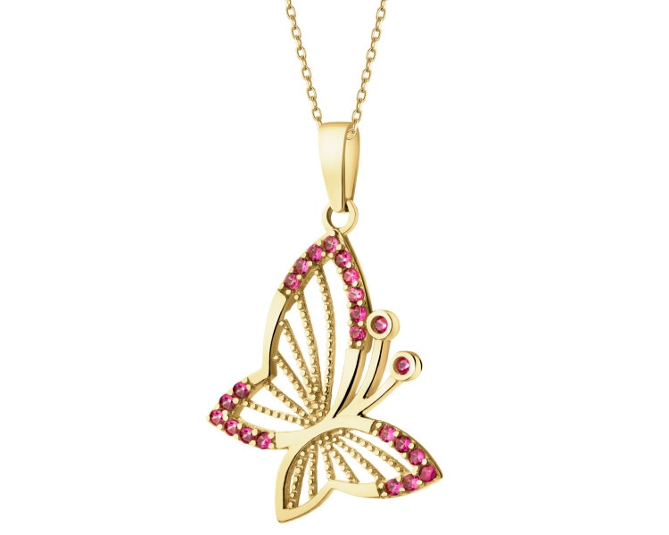 14 K Yellow Gold Pendant with Cubic Zirconia