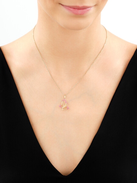 14 K Yellow Gold Pendant with Cubic Zirconia