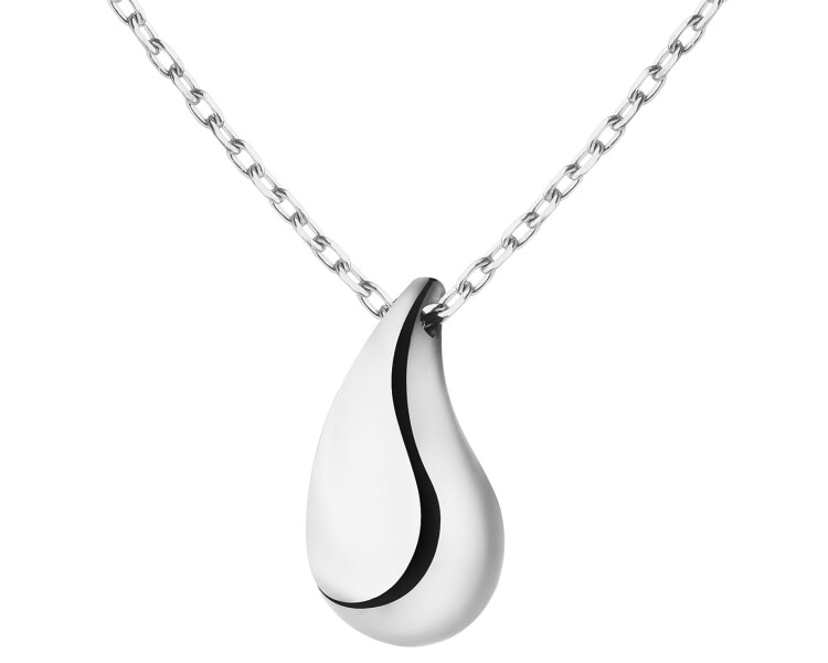 14 K Rhodium-Plated White Gold Necklace 