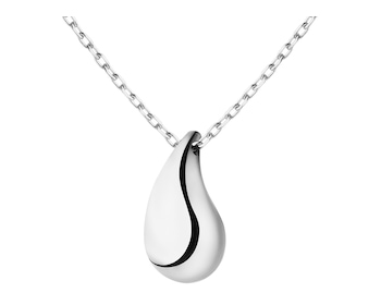 14 K Rhodium-Plated White Gold Necklace 