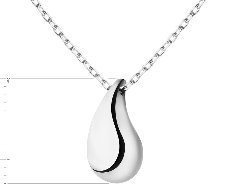 14 K Rhodium-Plated White Gold Necklace