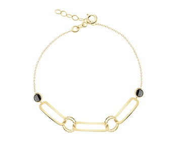 8 K Yellow Gold Bracelet with Onyx