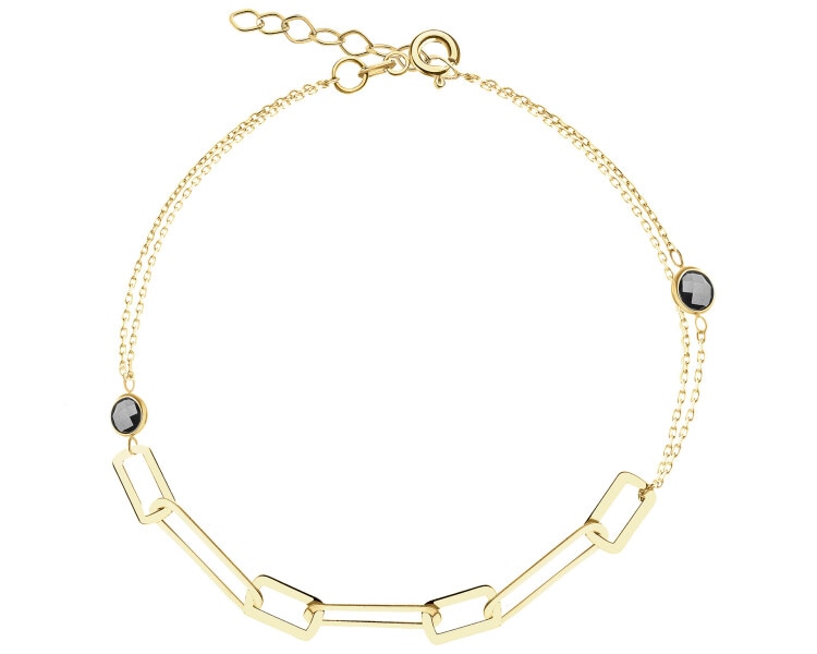 8 K Yellow Gold Bracelet with Onyx