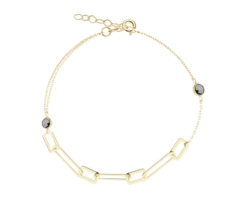 8 K Yellow Gold Bracelet with Onyx