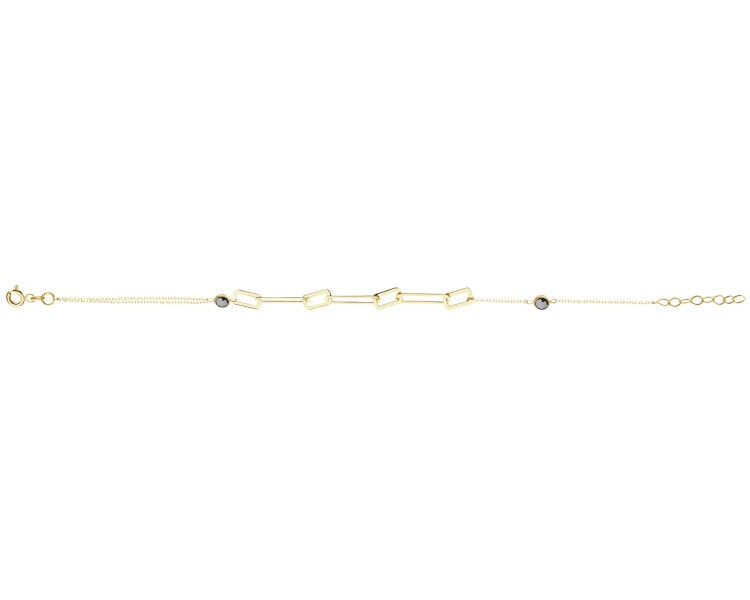 8 K Yellow Gold Bracelet with Onyx