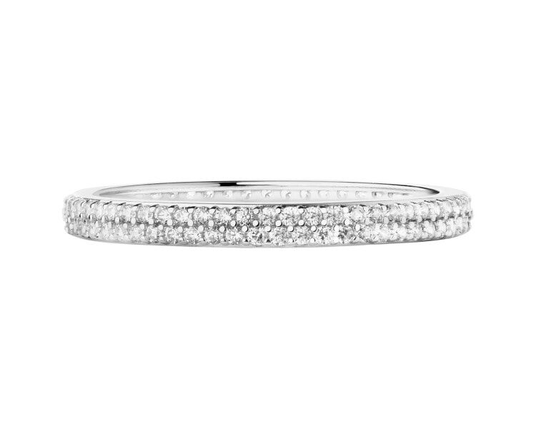 14 K Rhodium-Plated White Gold Eternity with Cubic Zirconia