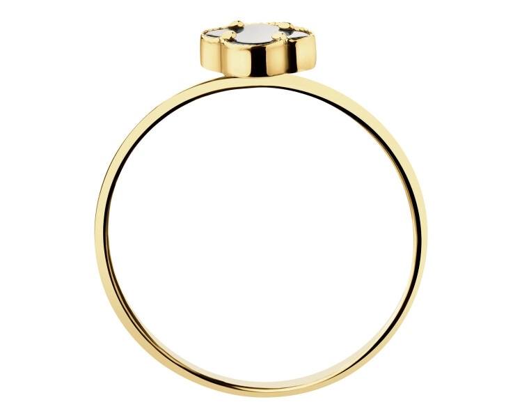 14 K Yellow Gold Ring with Synthetic Onyx