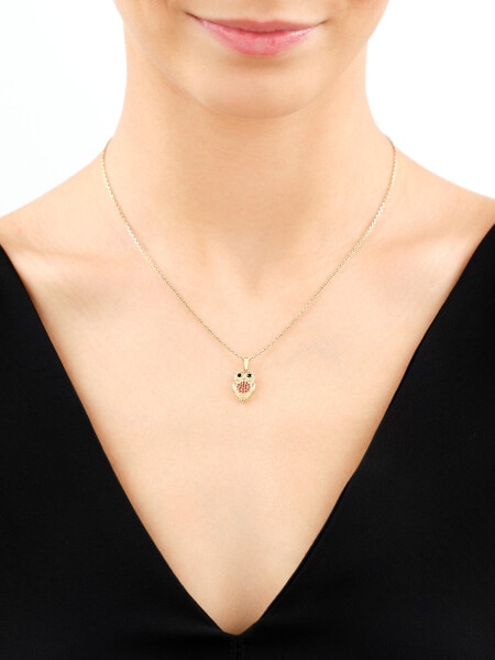 8 K Yellow Gold Pendant with Cubic Zirconia