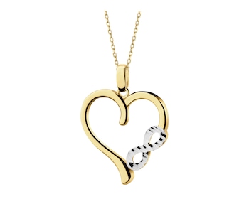 14 K Rhodium-Plated Yellow Gold Pendant 