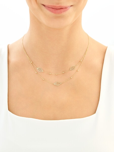 Złoty naszyjnik - liście