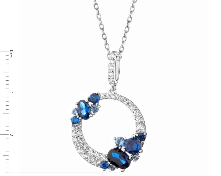 Rhodium Plated Silver Pendant with Cubic Zirconia