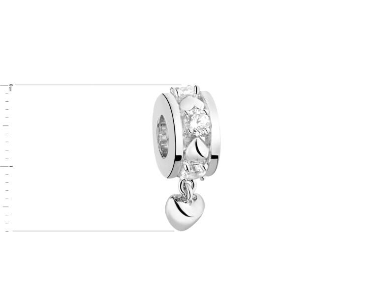 Rhodium Plated Silver Pendant with Cubic Zirconia