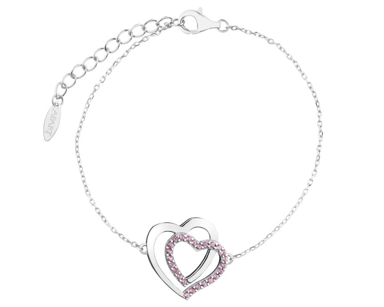 Rhodium Plated Silver Bracelet with Cubic Zirconia