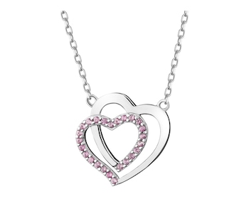 Rhodium Plated Silver Necklace with Cubic Zirconia