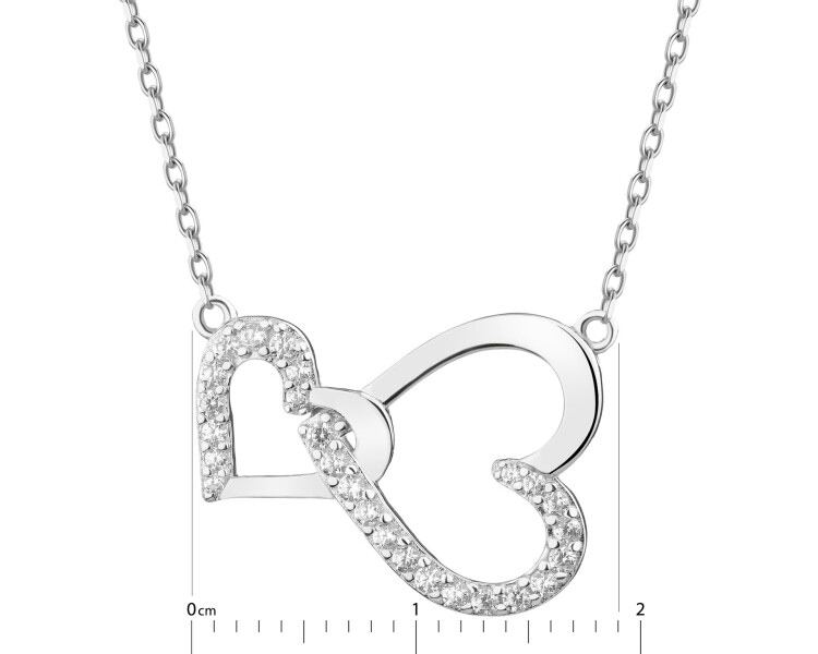 Rhodium Plated Silver Necklace with Cubic Zirconia
