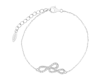 Rhodium Plated Silver Bracelet with Cubic Zirconia