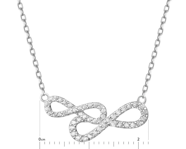 Stříbrný náhrdelník se zirkony - nekonečno