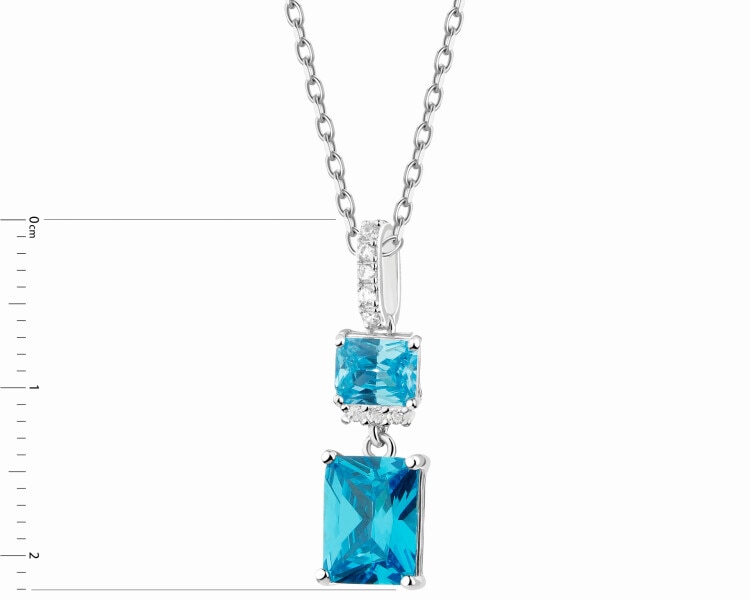 Rhodium Plated Silver Pendant with Cubic Zirconia