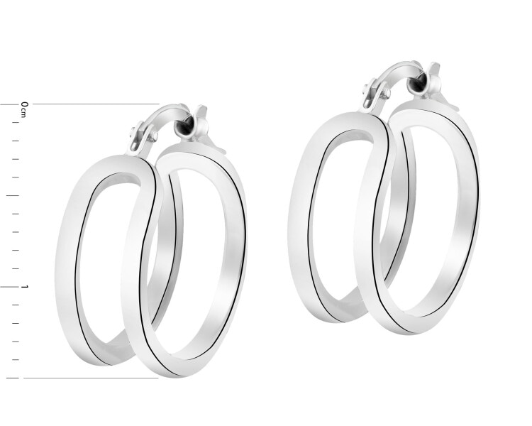 Rhodium Plated Silver Hoop Earring