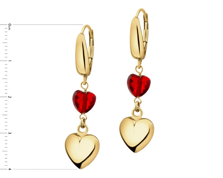 Gold-Plated Silver Dangling Earring with Glass