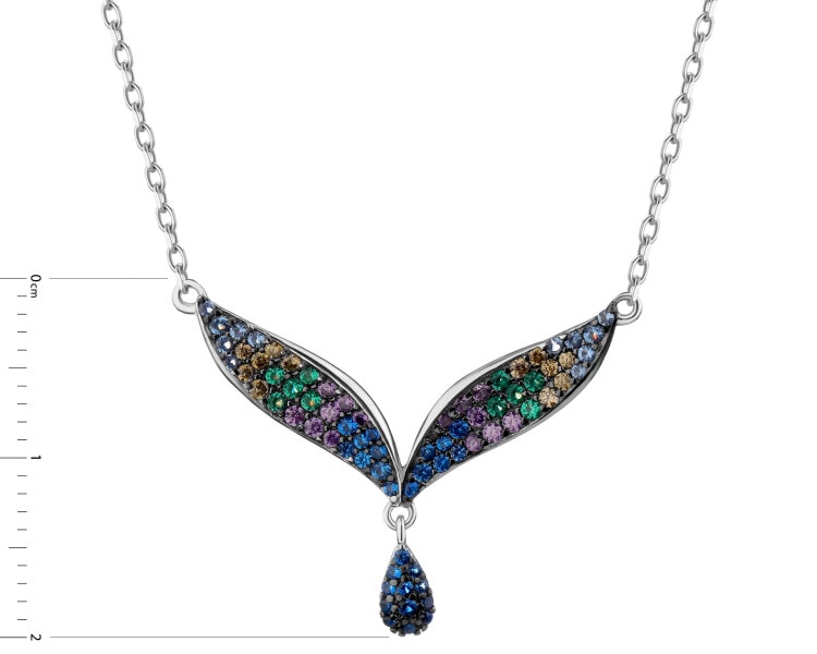 Rhodium-Plated Silver, Black Rhodium Necklace with Cubic Zirconia